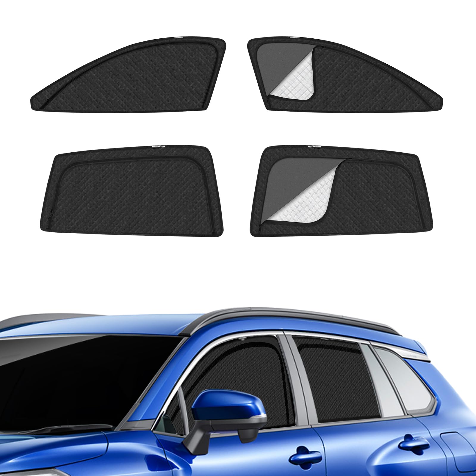 

Специальная сетчатая шторка-солнцезащитный козырек для Corolla Cross, затемняющая, вентилируемая, боковая шторка 2-в-1 для Corolla Cross, солнцезащитный козырек, защита от насекомых, магнитный автомобильный козырек чёрный