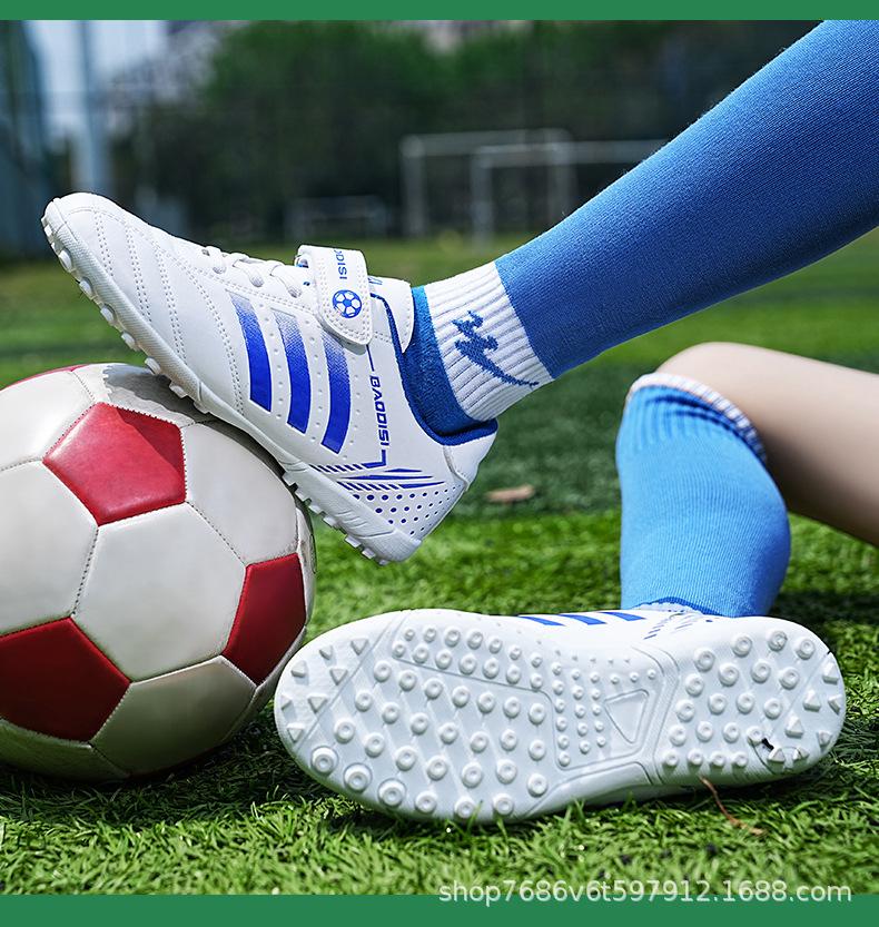 Velcro Children's Football Shoes Broken Nails Primary School Students Indoor Football Game Training Shoes Children's Models
