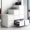 Grey-White Wide Four-Drawer Office File Cabinet