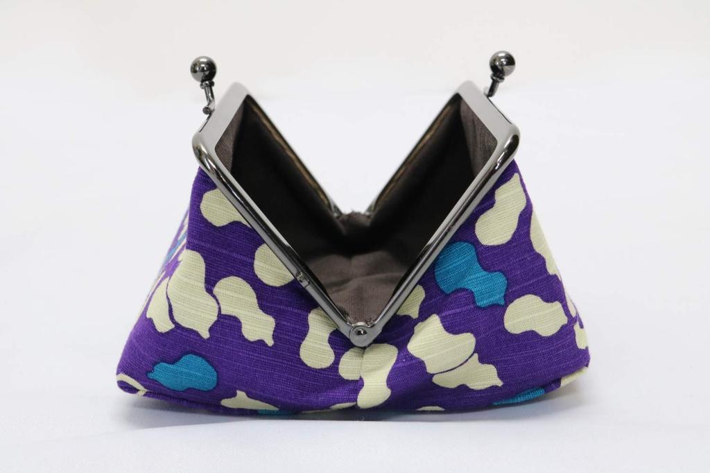 Kyosuke Made in Japan Cosmetic Pouch with Makeup 8 x x 12 Purple Gourd-Shaped Clasp, Pouch, 15.5 cm, Cotton,