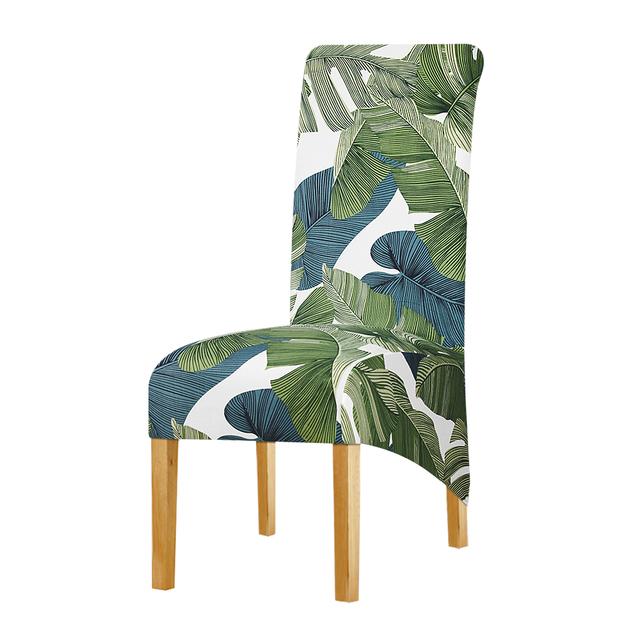 Bedruckte Stretch-Stuhlbezüge in großen Größen, Schonbezüge mit langer Rückenlehne, Sitzbezüge für Esszimmer, für Zuhause, Restaurant, Hotel, Party, Hochzeit, Bankett