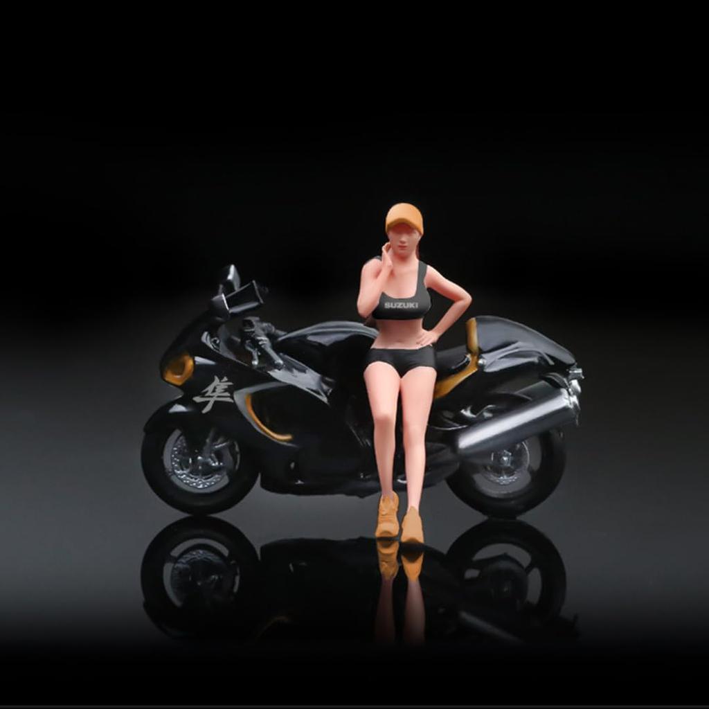 Moreart Miniature Figure Bike Set MO222071 Model Girl Model Diorama Minicar 1/64 & [Used]