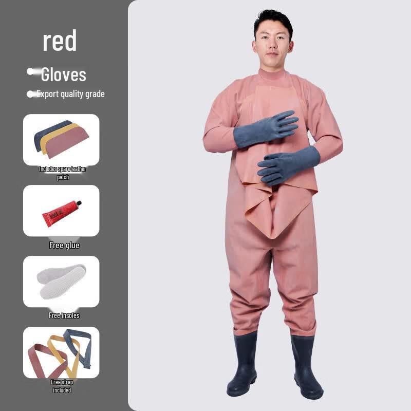 

Men s Full Body Thick Rubber Wading Suit with Integrated Gloves