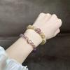 Purple Amethyst Bracelet with Natural Purple Crystal Beads for Women, Simple and Elegant, Niche Design, Light Luxury