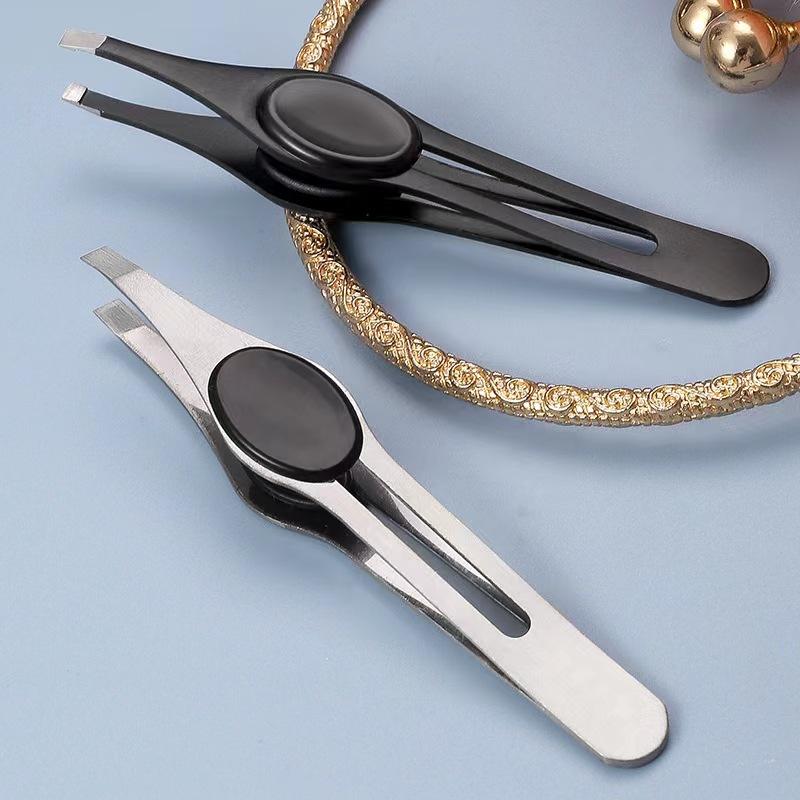 Professionelle Augenbrauenpinzette aus Edelstahl, zum Entfernen feiner Haare, zum Abziehen schräger Augenbrauenclips, Make-up-Tool