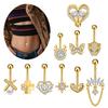 Fashion Belly Button Rings Simple Stainless Steel Heart Navel Piercing Barbell For Women Sexy Body Piercing Jewelry Gifts