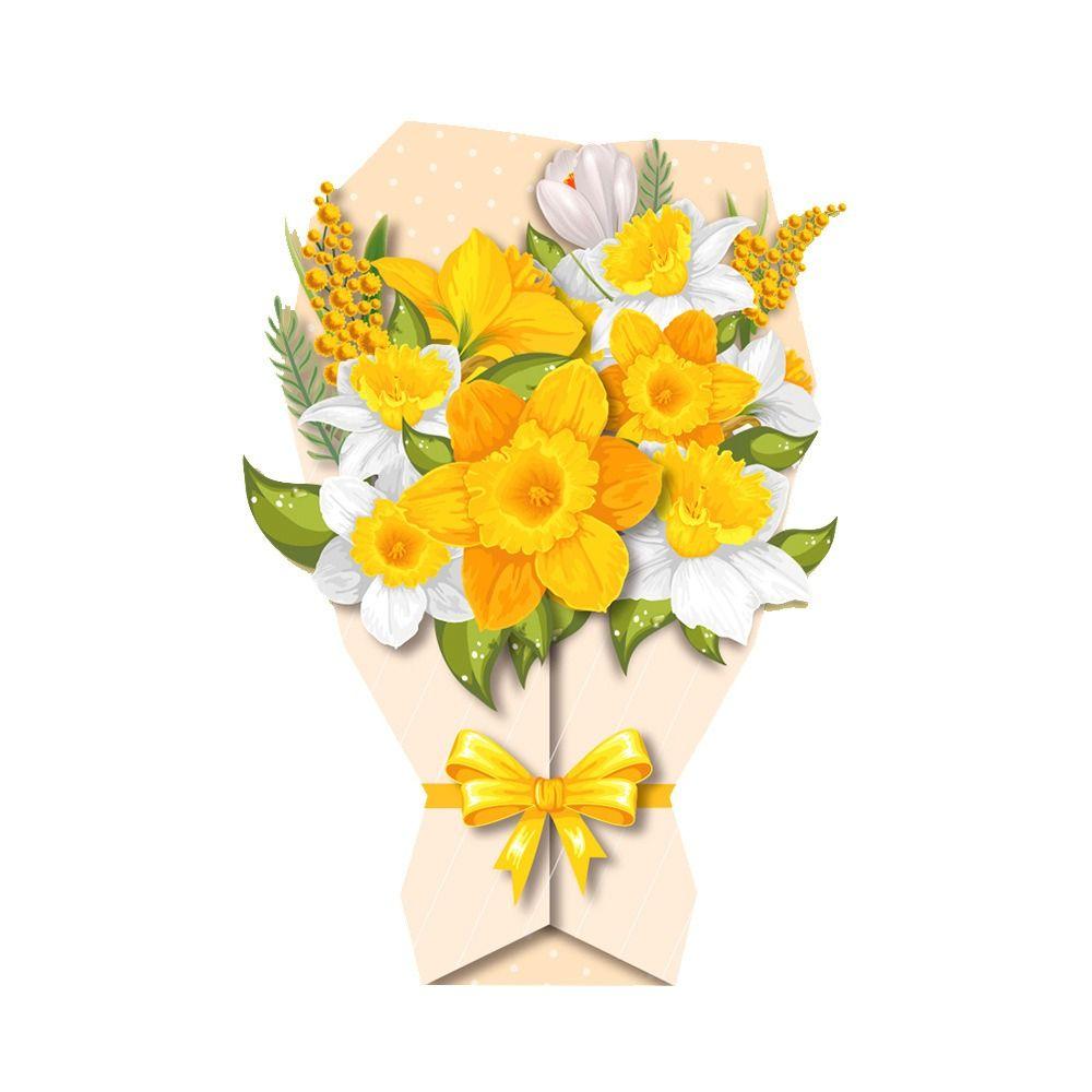 3D Thanks Flowers Postcard Sunflower/Rose/Carnation Paper Craft Flower Bouquet Greeting Card DIY Exquisite Floral Birthday Cards