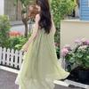 French sweet 2026 floral summer splicing new seaside suspender holiday temperament irregular dress skirt