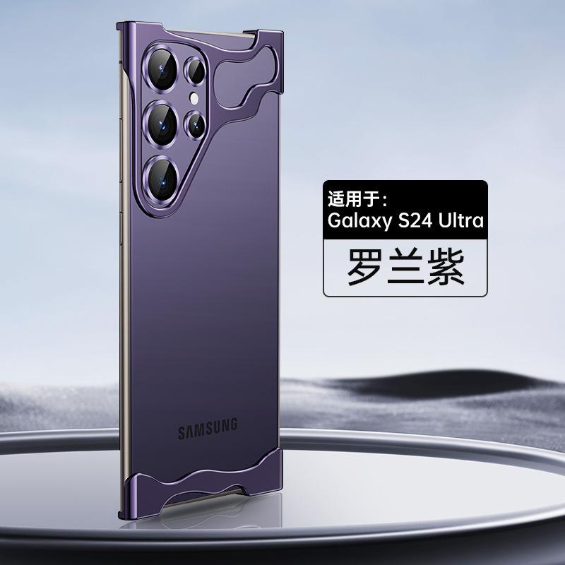 

Подходит для Samsung S24ultra, защитный чехол для мобильного телефона, креативный S24plus, безрамочный алюминиевый сплав + металлический корпус специальной формы S24 Ultra
