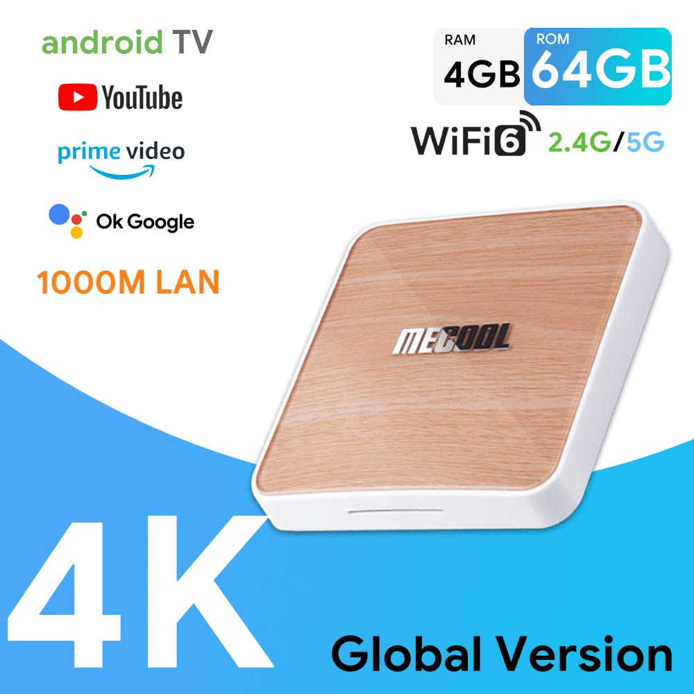 

ATV Set Top Box MECOOL Wood Grain Style Android 10 Google Certified 1000M 2.4/5G WiFi6 KM6 Deluxe EU Plug
