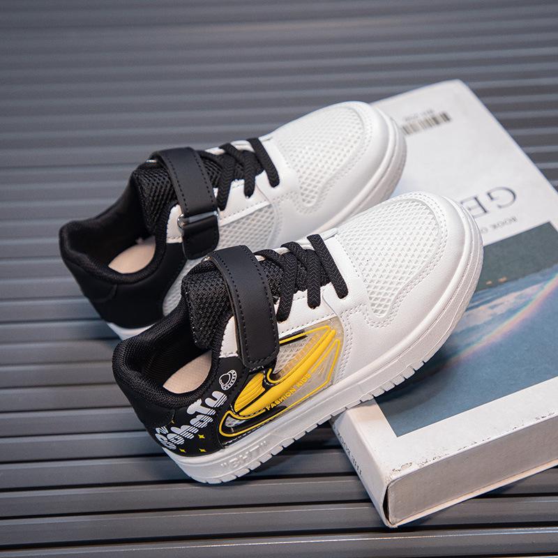 Boys Shoes Spring and Autumn Mesh Surface Breathable Children's Shoes Boys Casual Shoes New Soft Soled Non-slip Boy Board Shoes