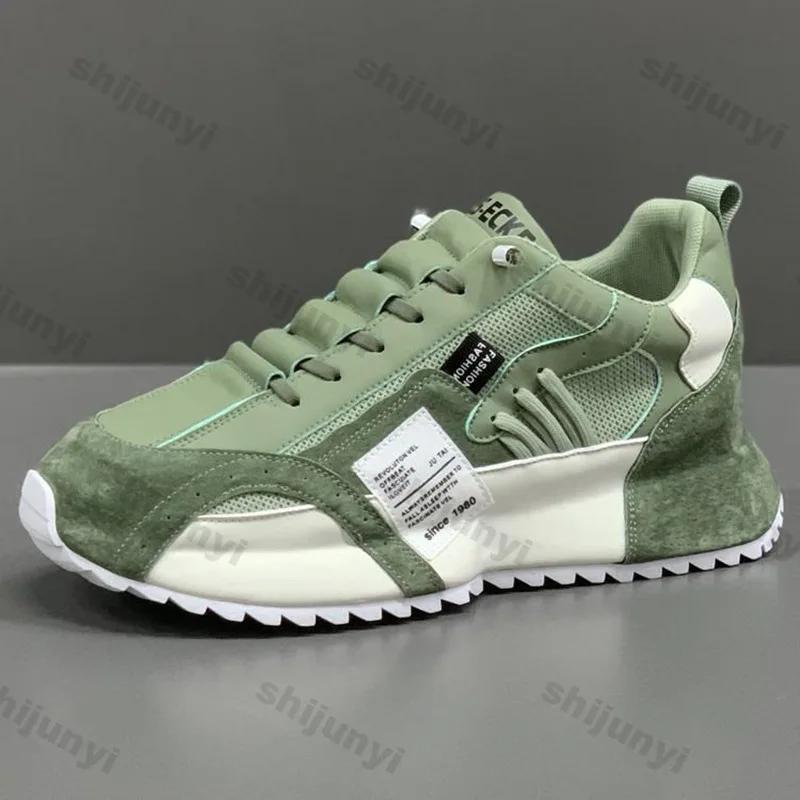 Men's Breathable Mesh Sneakers Non-Slip Wear-Resistant Work Shoes Men Autumn Casual Thick Soled Walking Shoes Zapatillas Hombre