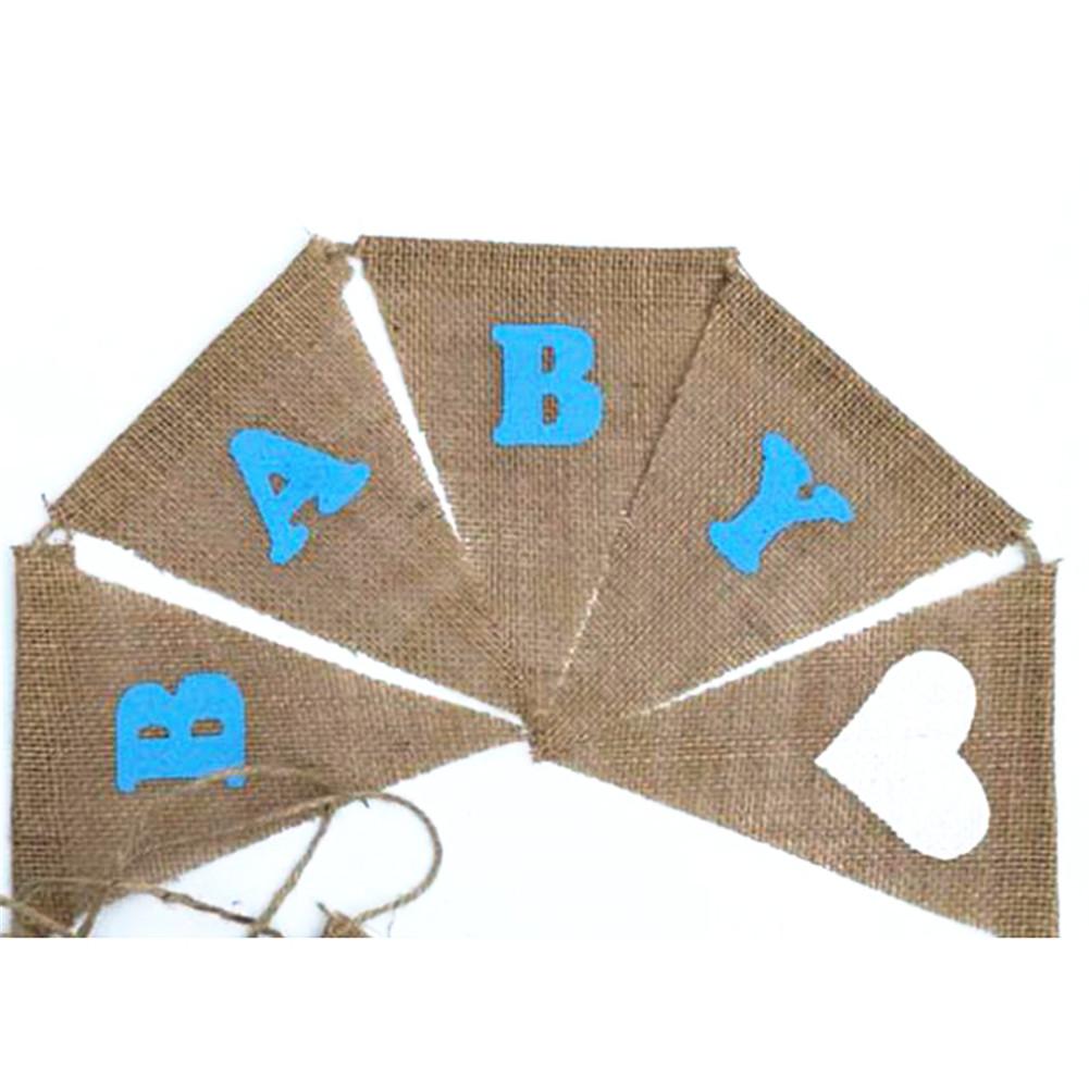 11pcs/ Set Fashionable Jute Triangle Banner Baby Shower English Letter for Party Decoration