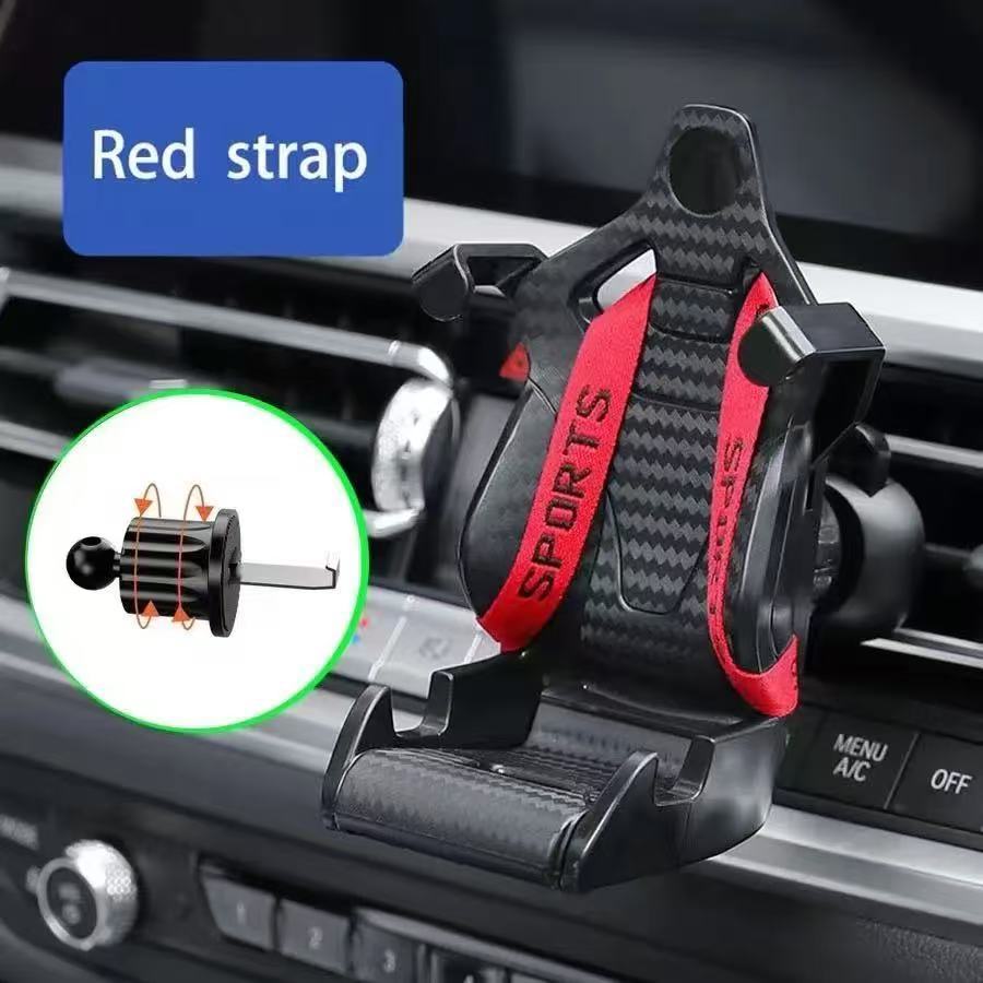 Car Racing Seat Shaped Phone Holder, Air Vent Installation Mount with Anti-Slip Metal Clip,Compatible with All Smartphones