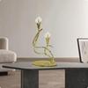 Flower Candle Holder Openwork Metal Candelabra Elegant Candlestick Holders for Dining Table, Living