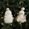 White Plush Doll Christmas Tree Ornament Cute Hanging Decoration For Christmas Holiday Decor Christmas Doll Hanging Decor