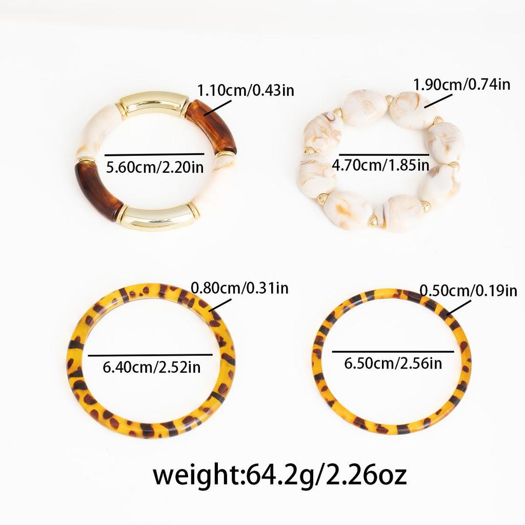 Vintage Baroque Women's Beaded Resin & Metal Bracelet Set