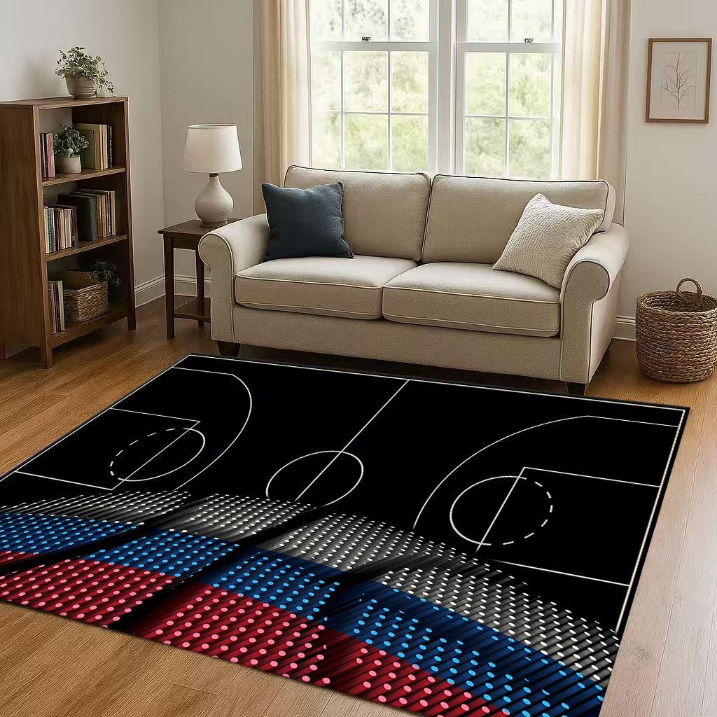 27 Style Basketball Court Art Living Room Non Slip Area Rug Soft Carpet for Bedroom Playroom Sofa,Easy Clean Home Decor Doormat