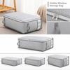 Large Fabric Storage Bag with Zipper and Handles Foldable Organizer for Clothes Bedding and Seasonal Items with Transparent Window