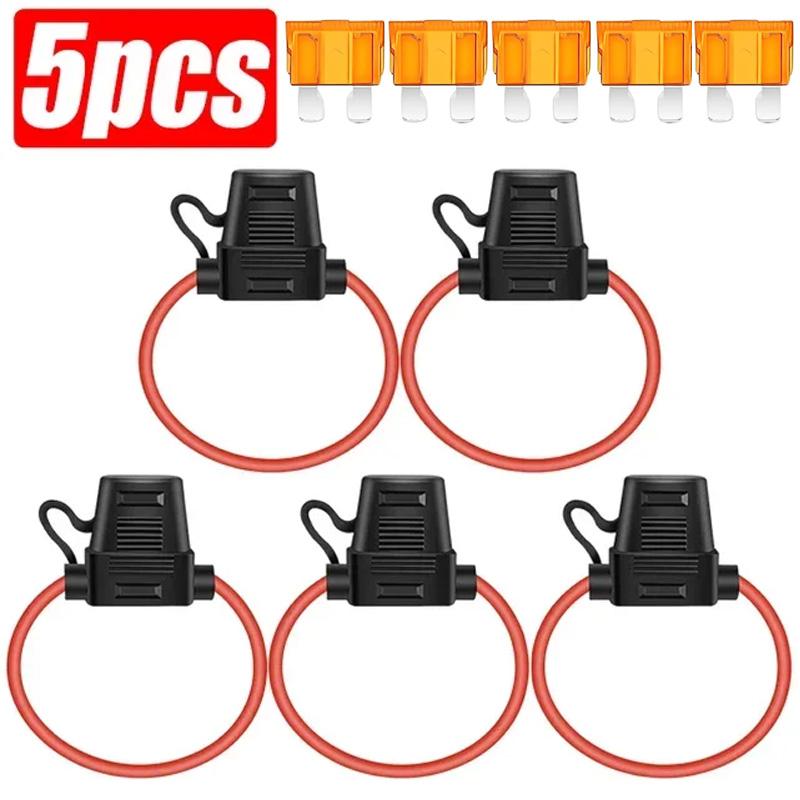 5/10pcs In Line Car Mini Blade Adapter Fuse Holder Splash-proof for 12V 30A Wire Cutoff Switch Socket Damp Proof Splash