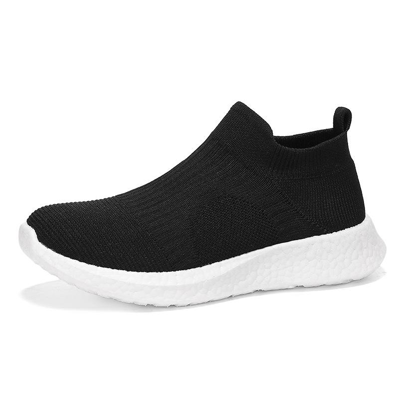 

Весенне-осенние женские универсальные повседневные туфли, дышащие и легкие, на одной педали, здоровые вязаные туфли, кроссовки для бега в помещении 41 чёрный