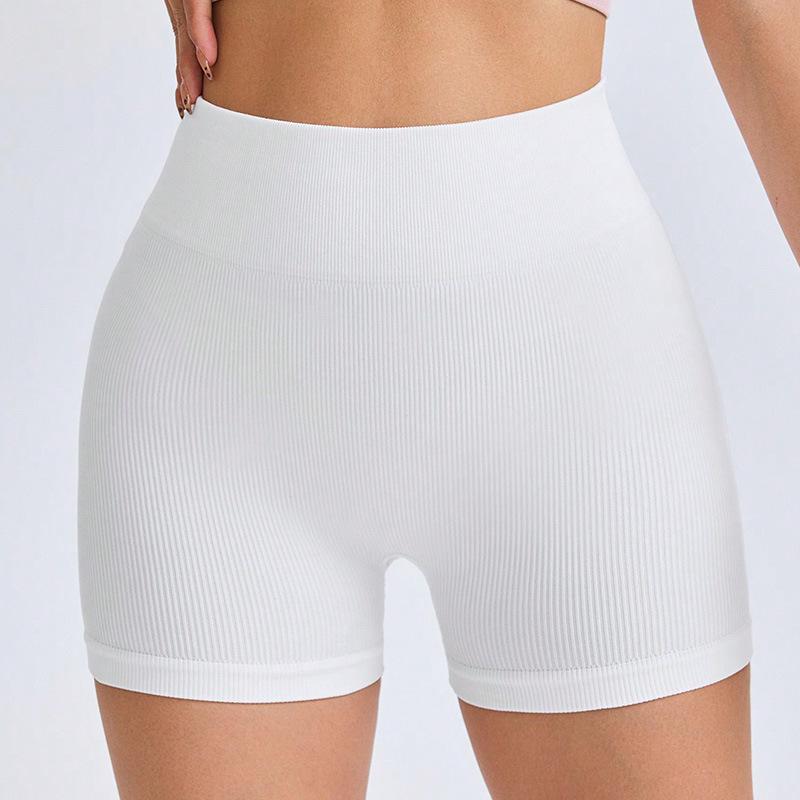 European & American High-Waisted Seamless Yoga & Cycling Shorts - Summer Fitness Three-Quarter Length Medium белый