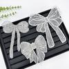 Eugen Yarn Beaded Silver Bow Lace Embroidered Cloth Sticker Wedding Dress Headgear Dress Decorative Accessories