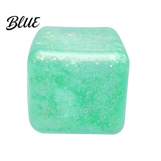 Calming Hand Toy Decompression Glitter Cube Squeeze Anxiety Relief Stress Focus Improvement Sensory Slow Rising Office Workers Relaxation Ball