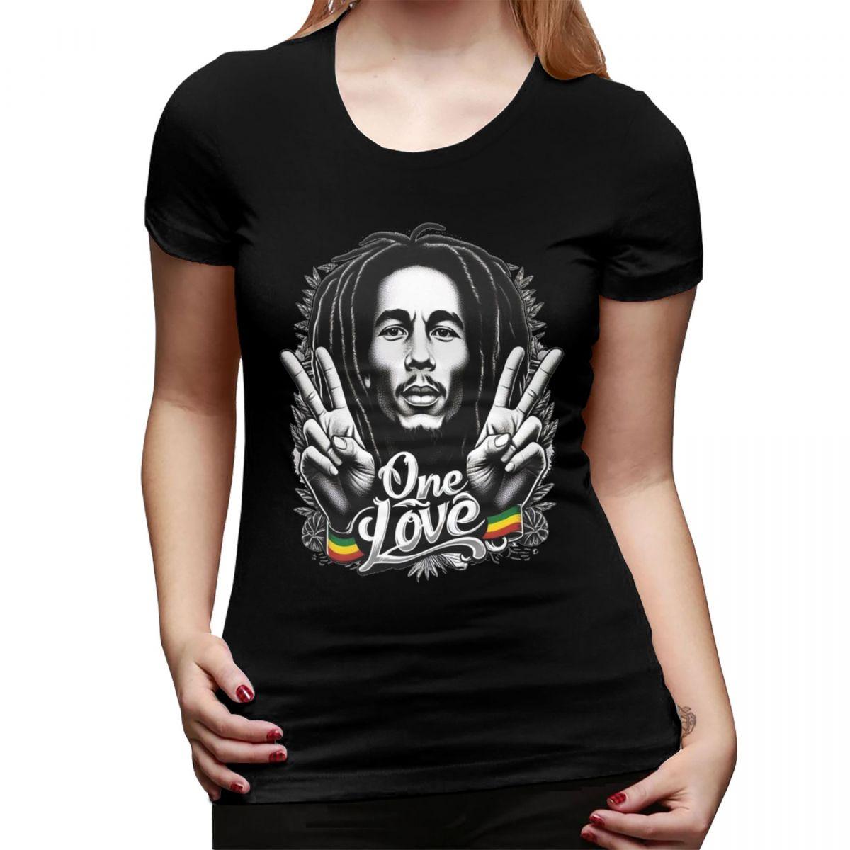 

Bob Marley Reggae TShirt for Women Round Neck Streetwear T Shirts Womens Short Sleeve Summer Clothes Tops XXL