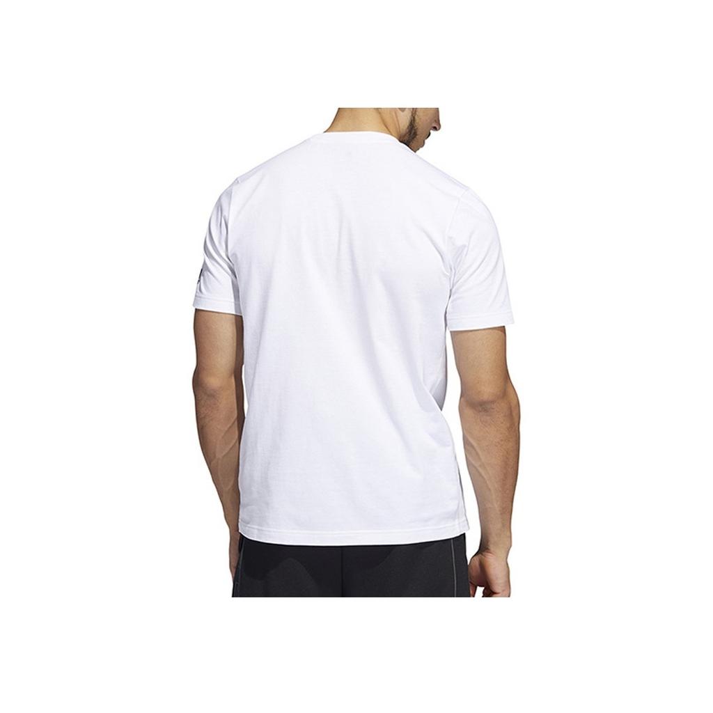 Adidas Harden Logo Graphic Running Training Sports Short Sleeve T-Shirt Men Tops White HS4326