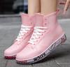 Stivali da Pioggia Impermeabili in Gomma da Donna Sneakers con Lacci Scarpe da Celebrazione Giardino Flush Designer Trendy Coppia