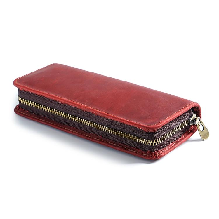 Leather Pen Pouches Leather Fountain Pen Case Elastic Pen Holder Slots 5-11 Pen Pencil for Women Men Professional бордовый