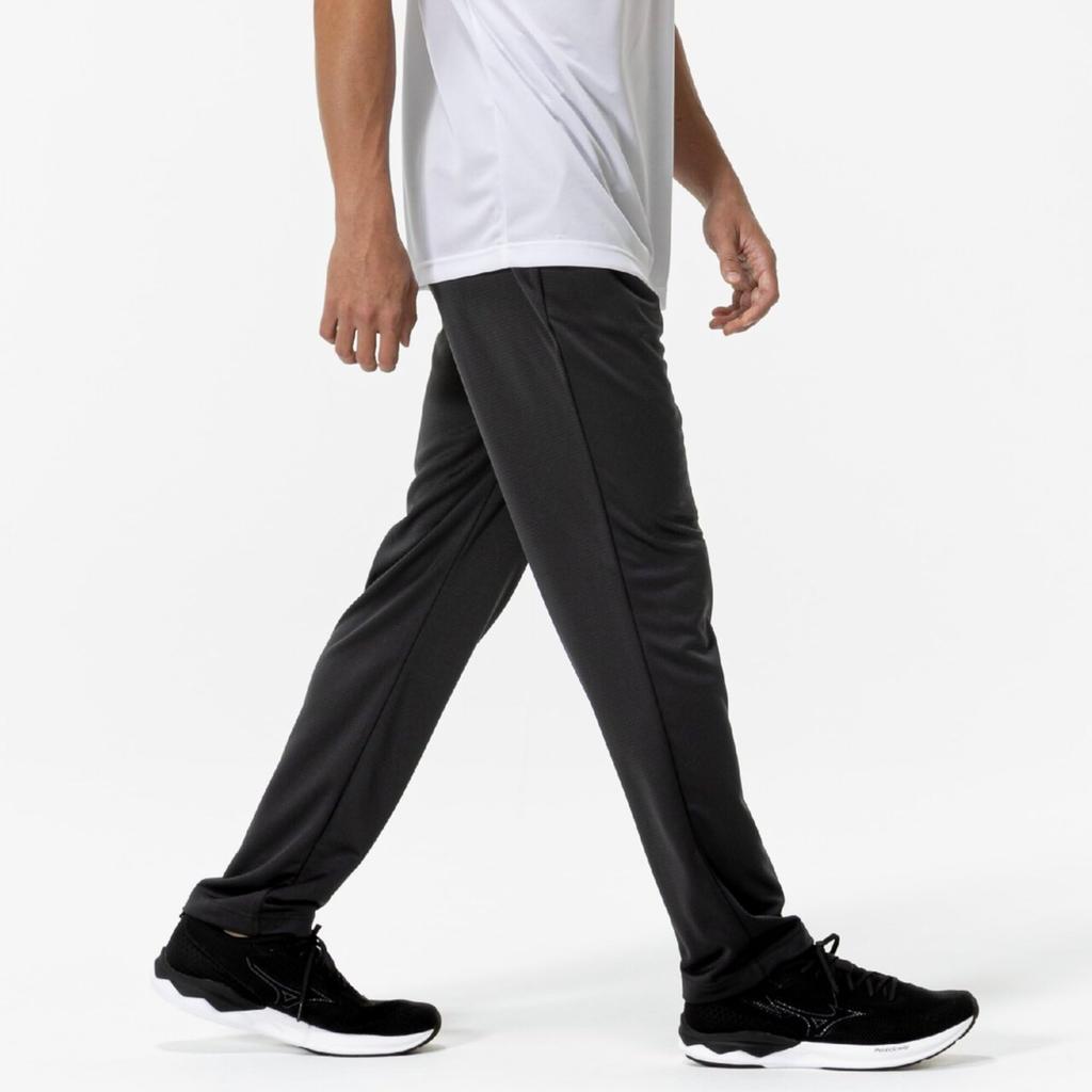 Mizuno Training Wear Navidry Knit Long Charcoal XL Pants, Shorts, Sweat-Absorbent, Quick-Drying, UV, UPF15, 32MDC195, Men's, Gray/Silver,