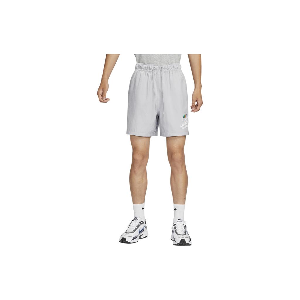 Nike Logo Print Drawstring Mid-Rise Sports Casual Shorts Women Shorts Gray FZ0771-077