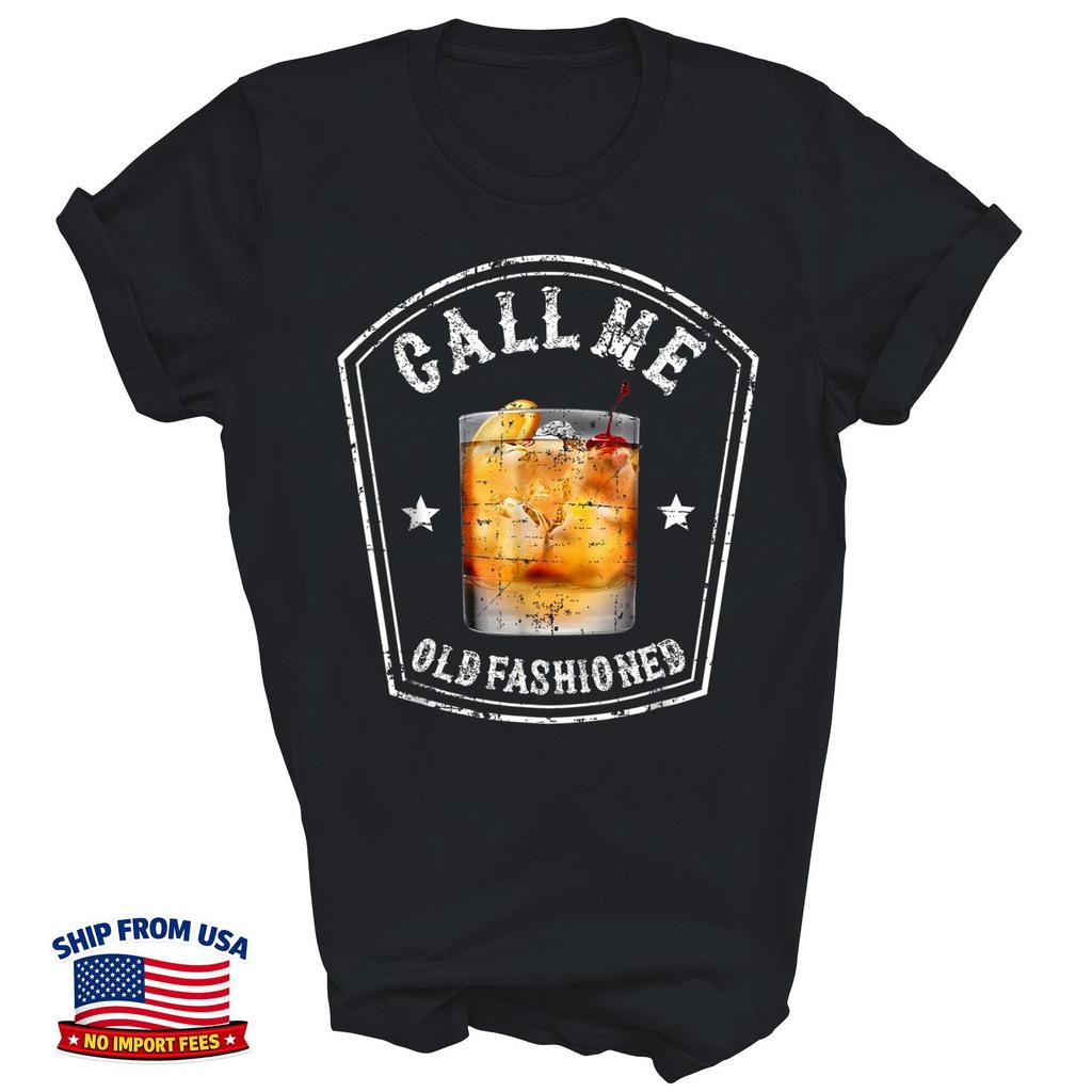 Vintage Call Me Old Fashioned Whiskey Bourbon Drikking Unisex Skjorte Gave