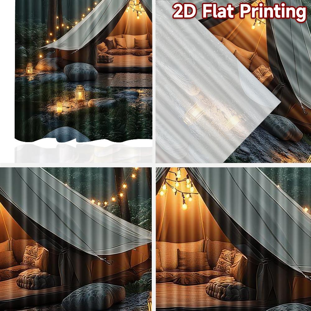 2D flat Photography Backdrop Popular Party Party Backdrop Cozy Forest Tent 100% Polyester Anniversary for Suitable for