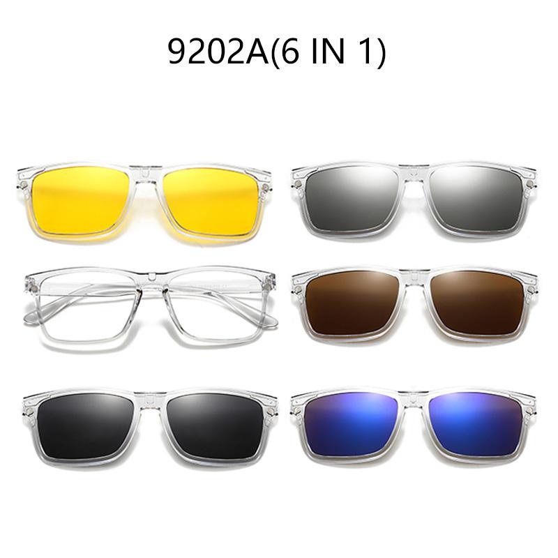 Magnetic Clip-On Sunglasses With Polarized Light Multiple Lens Pieces Transparent Grey Glasses Colorful Sunglasses Nearsighted