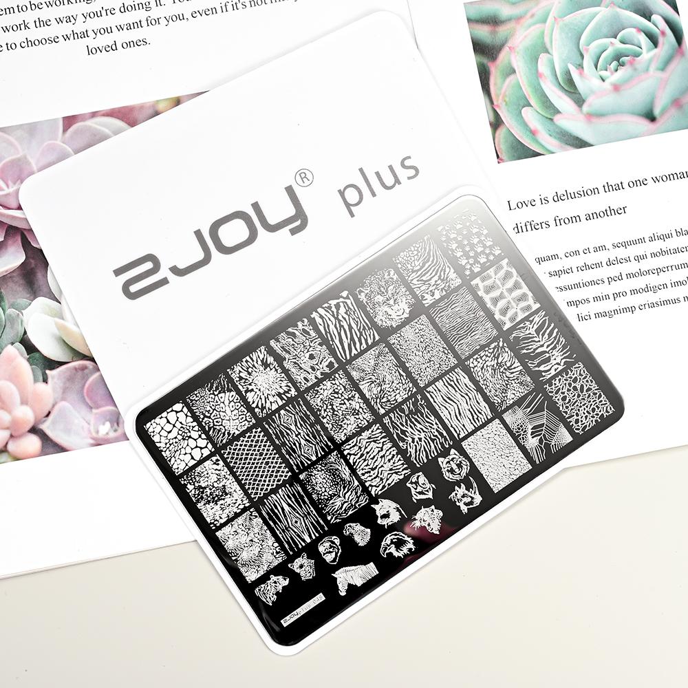 Destičky na ražení nehtů Zimní linky svetru s pruhovaným vzorem Šablony na nehty DIY geometrický kostkovaný design nehtová deska Obrázek Decoratio