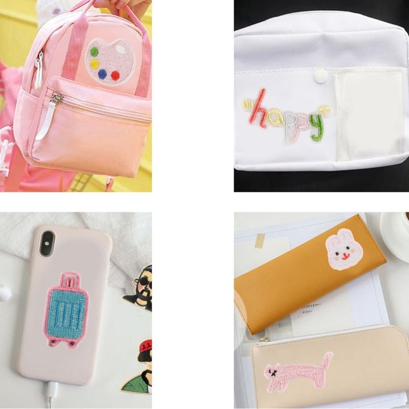 11 Pcs Suitcase Embroidered Patches Cats Iron on Patches Rabbits Repair Patches Sewing on Applique Patches for Bag