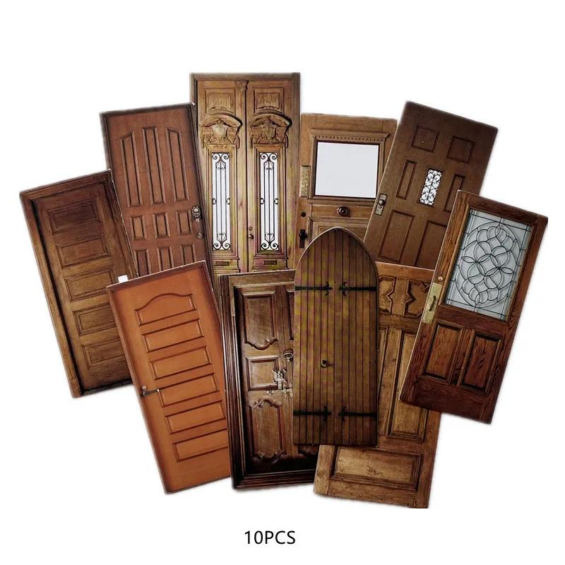 Vintage Material Paper Wooden Door Thick Card Handmade DIY Scrapbooking Junk Journal Bottom Collage Album Decoration