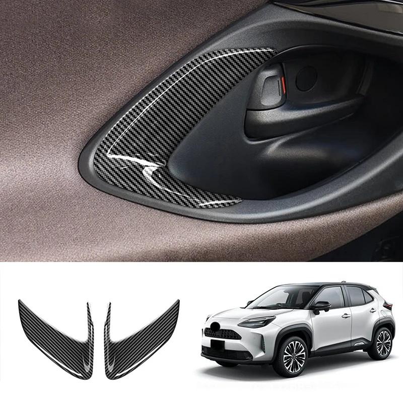 For Toyota Yaris Cross ABS Carbonfiber Interior Accessories Window Swtich Gear Shift Front Water Cup Panle Cover