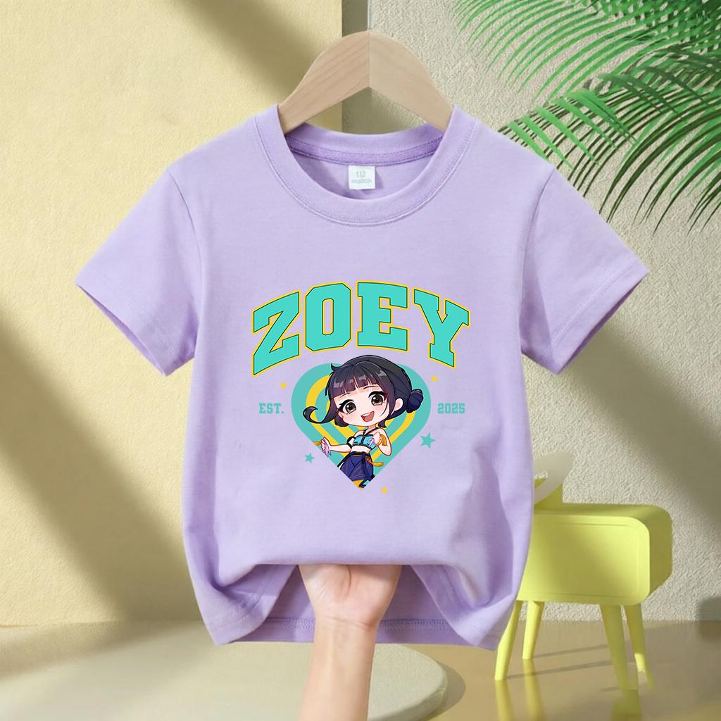 Soft Cotton T-Shirt for Girls, 2026 Movie Design,Children's Clothing,Gifts for K-Pop Demon Hunters Fans, Fashionable Casual Tops