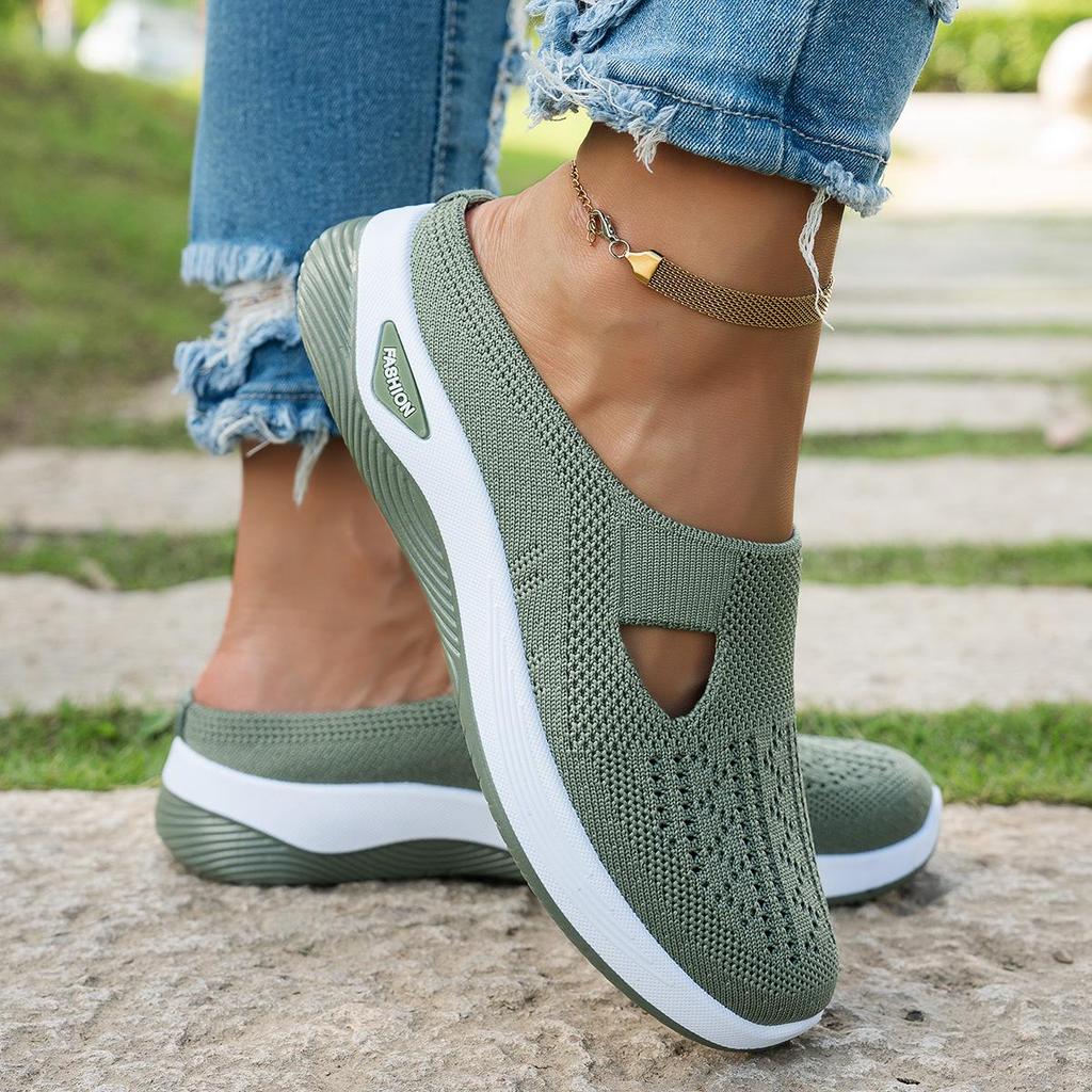 Women's Summer 2025 Soft Sole Breathable Half Slippers for Middle-aged & Elderly Moms.