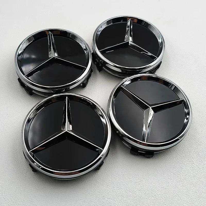 

For Mercedes Benz 4pcs 60mm Car Rims Hub Wheel Center Caps For Mercedes Benz A B C E S CLA CLS GLK ML GLA GLB GLC GLE Accessorie
