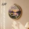 Handmade Wall Hanging Decor Memorial Embroidery Kit for Beginners Pre-Stamped Pattern Starter Creative Crafting Needlepoint with Hoop Threads,