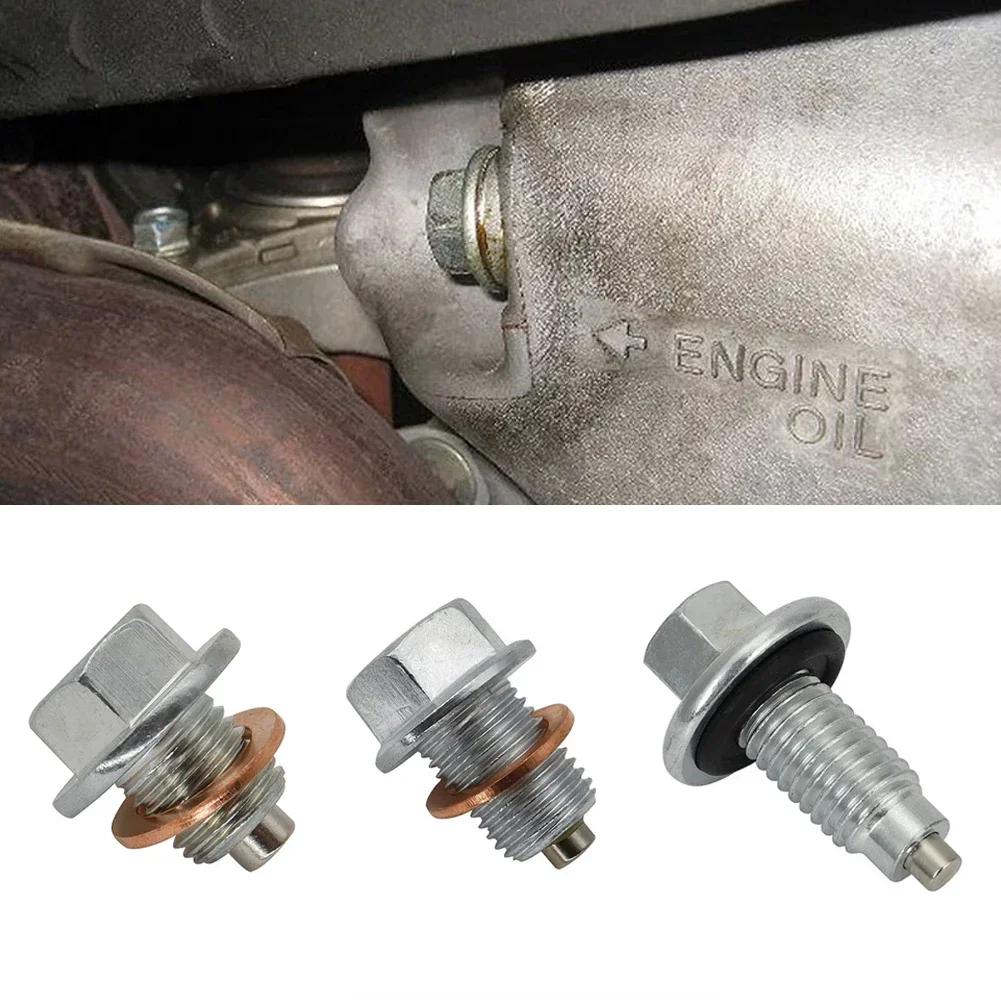 M12x1.25 M14x1.5 M12 x1.75 Stainless Steel Oil Drain Plug Bolt Magnetic Oil Drain Sump Nuts Durable Auto Engine Protection Part