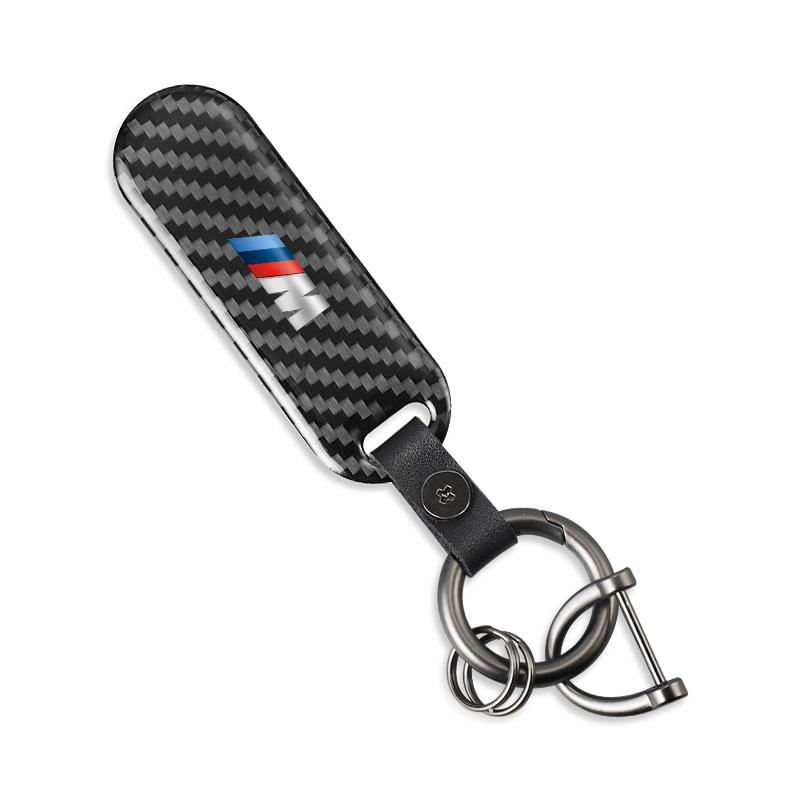Carbon Fiber Car Keychain Metal Anti Loss Portable Key Ring For BMW I3 I4 E46 E90 E60 F30 F10 X1 X2 X3 X5 X4 X6 X7 G30 G20 G32