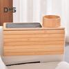 Bandeja de bambú para reposabrazos de sofá con portavasos, bandeja organizadora antideslizante para sofá, mesa plegable para bebidas y control remoto para teléfono.