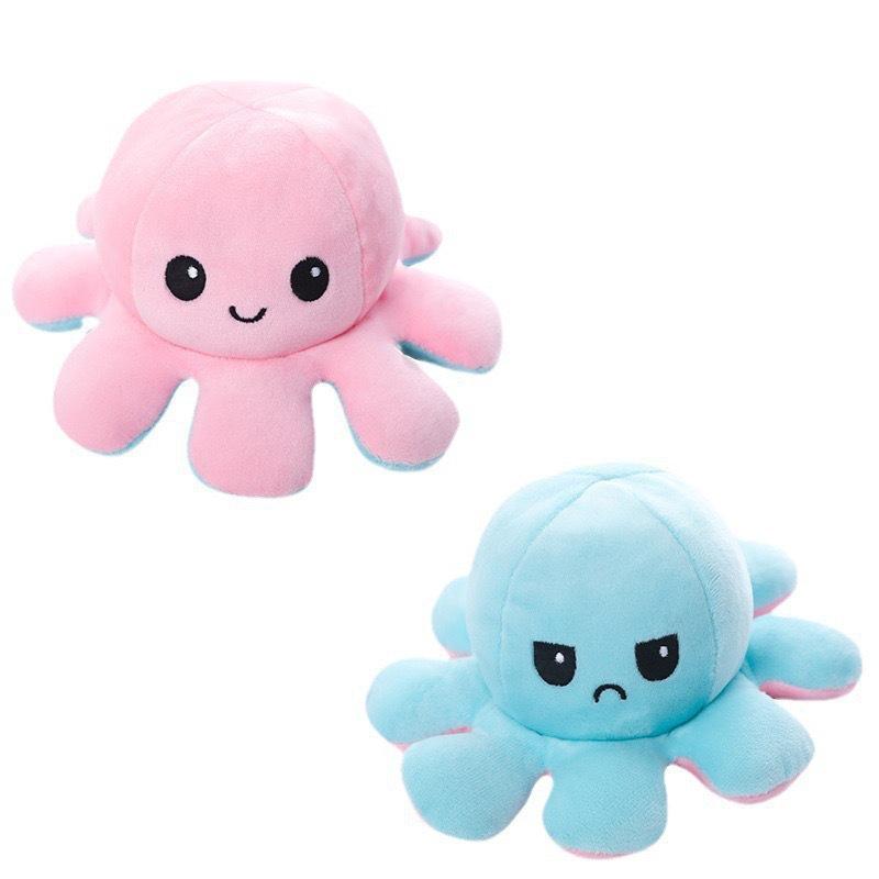 Reversible Cute Octopus Plush Toy - Expression Pillow & Birthday Gift for Girls