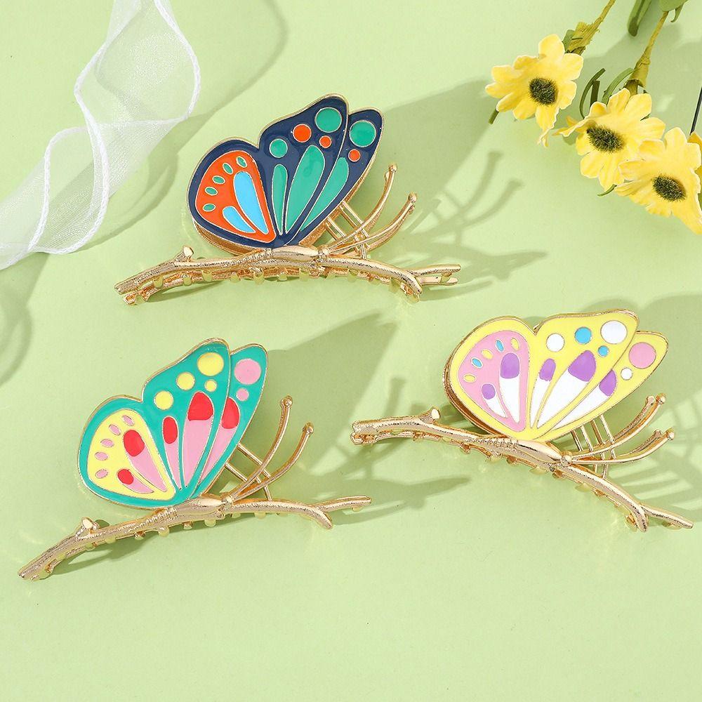 

Large Metal Hair Clip Metal Butterfly Ponytail Clip Sweet Butterfly Claw Clips Lady